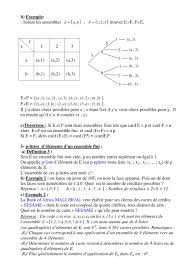 On se limite dans ce cours µa ¶etudier les univers d¶enombrables. Cours Probabilite Ts Cours Maths Secondaire Facebook