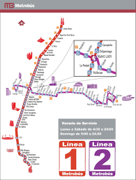 El metro de la ciudad de méxico es un sistema de transporte público que surca extensas áreas de si eres turista o un tanto despistado observar y recordar un mapa monocromático nunca es sencillo. Metrobus Mexico City Map Karte Der Metrobus Mexiko Stadt Mexiko