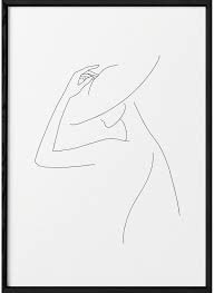 Acheter Affiche Line Art Women 3 L Afficherie Dessin Esthetique Art Abstrait Ligne Simples Peintures Sur Toile
