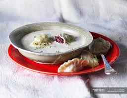 Sour Milk Soup With Black Pudding Pockets Cooking View Stock Photo 152773330