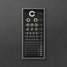 Eye Chart Poster Tumbling Cs Typographic Art Vision Exam Print Snellen Vintage Style Vision Test Eye Exam Medicine Optometry Retro