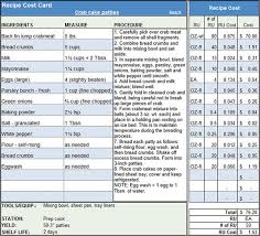 Menu Recipe Cost Spreadsheet Template Food Cost Spreadsheet Template Food Menu