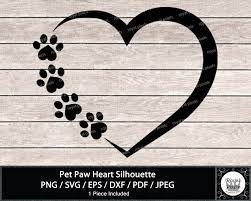 Paw Print Heart Dog Paw Cat Paw Pet Paw I Love Dogs I Etsy Paw Heart Paw Print Clip Art Dog Paws