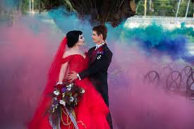 Hmm, something's rotten in the neitherworld. Beetlejuice Wedding Inspiration At Highland Manor Orange Blossom Bride
