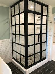 Black Framed Shower Gridscape Swing Door By Coastal Shower Doors Coastal Shower Doors Black Shower Doors Shower Doors