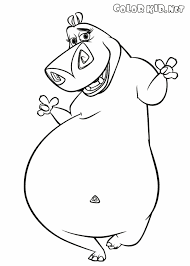 Gloria the hippo coloring pages. Coloring Page Gloria The Hippopotamus