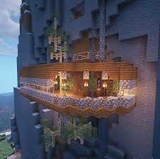 A beautiful house atop a large mountain. Minecraft Mountain Side Home Home Minecraft Minecraft Home Blueprints Mountain Side Minecraft Designs Minecraft Architecture Minecraft Houses