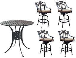 Details About Patio Bar Set With Palm Tree Swivel Chairs 5pc Cast Aluminum Nassau Furniture In 2020 Patio Bar Set Outdoor Bar Stools Table