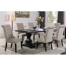 Darby Home Co Coyer 7 Piece Solid Wood Dining Set Wayfair Solid Wood Dining Set Black Dining Room Grey Dining Room