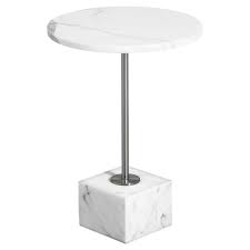 Black And White Marble End Table Interlude Rian Modern Classic Round White Marble End Table Marble End Tables Modern Side Table Mid Century Modern Side Table