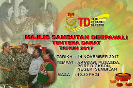 Tawaran untuk memohon jawatan kosong ini telahpun dibuka kepada mereka yang berminat bekerja bersama tentera darat malaysia.pastikan anda baca syarat yang dikehendaki dengan teliti sebelum apply jawatan kosong 2017 terkini ini. Majlis Sambutan Deepavali Tentera Tentera Darat Malaysia Facebook