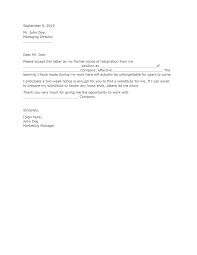 Simple two weeks' notice of resignation letter sample. 40 Two Weeks Notice Letters Resignation Letter Templates