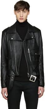 Saint Laurent Black Leather Fringed Jacket Saintlaurent Cloth Jacket Mac