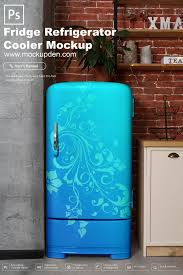 Free Fridge Refrigerator Cooler Mockup Psd Template In 2020 Refrigerator Cooler Refrigerator Fridge Mockup Psd