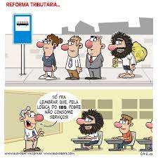 Reforma tributária tende a encarecer serviço hospitalar e planos de saúde. Charge Reforma Tributaria