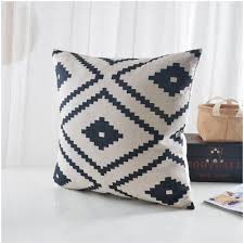 Black And White Throw Pillows For Couch Natural Black Aztec Pillow Cover Geometric Printed Cotton Aztec Pillows Cotton Linen Cushion White Decorative Pillows
