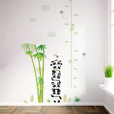 Us 1 77 27 Off Panda Bamboo Plant Height Measure Wall Stickers For Kids Rooms Animals Growth Chart Wall Decals Switch Mural Art In Wall Stickers