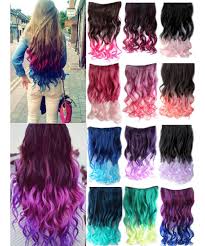 Ladies Girls Curly Wavy One Piece Clip In Hairpieces Hair Extensions Hair Pieces Hair Color For Women Dyed Hair