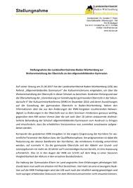 Landeselternbeirat Baden Wurttemberg Stellungnahme Zur Weiterentwicklung Der Oberstufe An Den Allgemeinbildenden Gymnasien Die stellungnahme ist eine textsorte, die uns im deutschunterricht der oberstufe begegnet. landeselternbeirat baden wurttemberg