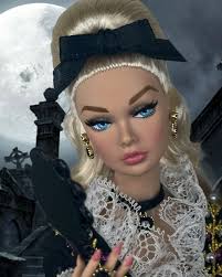 Misty graveyard fashion doll model