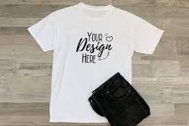 Download Plain White T Shirt Mockup Unisex Summer Half Sleeves 289649 Mockups Design Bundles
