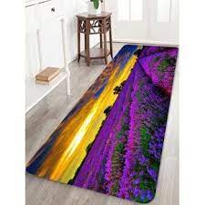 Lavender Flower Pattern Soft Anti Skid Area Rug Rugs Purple Area Rugs Area Rugs