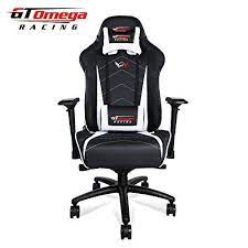 gt omega pro xl racing office chair black white leather esport gaming seat black office chair chair office chair