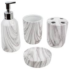 Solid marble block bases and tops. Marble Bathroom Accessories Set Novocom Top