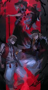 Illustration based on a panel from the demon slayer manga. Save Follow Kokushibo Douma Akaza Demon Slayer Kimetsu No Yaiba Anime Demon Demon King Anime Slayer Anime