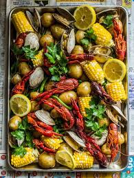 Seafood Boil With Crawfish Clams Seafood Boil Seafood Boil Party Boiled Food