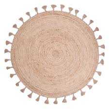 Die farbe braun ist ein weit gefasstes konzept in de welt der teppiche. Nattiot Teppich Jute Else Rund Mit Quasten Ca 140cm Online Kaufen