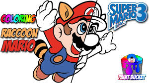 Mario bros 3 coloring pages. Super Mario Bros 3 Coloring Book Raccoon Mario Transformation Coloring Pages For Kids Youtube