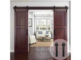Photo about found this in brugge, belgium. 7 5ft Antique Double Sliding Barn Door Hardware Roller Track Kit Black Newegg Com