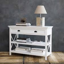 Wooden Console Table White L 120 Cm Newport Maisons Du Monde Table Console En Bois Deco Maison Du Monde Objet Deco Maison