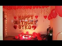 Birthday Decorations For Her At Home Birthday Party Romantic Room Decoration Surprise For Wife Youtube Surprise Party Decorations Birthday Surprise For Wife Romantic Room Decoration