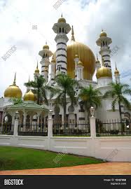 With bands of italian marble and enormous gold domes, masjid ubudiah is a contender for the title of malaysia's prettiest mosque. Masjid Ubudiah Kuala Image Photo Free Trial Bigstock
