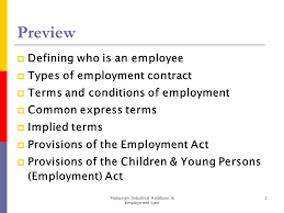 Seng hansen master student of construction contract management utm email cidb standard form of contract consist only one type of contract. Chapter Two The Employment Act And Related Acts Ppt Video Online Download