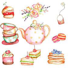 High Tea Clipart High Tea Party High Tea Watercolor Clipart High Tea Png Tea Party Roses Tea Clipart Cake Instant Download Cupcake Clip Art Tea Party Watercolor Clipart