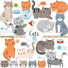 Cat Clipart Cute Cat Clip Art Kitties Clipart Kitten Etsy Cat Clipart Clip Art Dog Clip Art