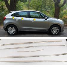 The baleno makes an impression with its versatility. Maruti New Baleno Lower Window Chrome Garnish Trims Set Of 6 Carhatke Com