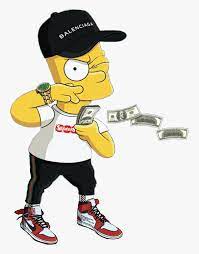 He is quite naughty and rebellious but he can sometimes be helpful to others. Simpsons Drawing Supreme Bart Simpson Trap Png Transparent Png Kindpng