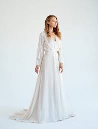 Long Sleeve Bridal Gown March Gown Ivory Bridal Gown Bridal Gown Bohemian Boho Wedding Gown