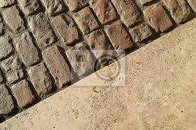 Die harten und haltbaren granitsteine, meist in der farbe anthrazit verlegt, verschleißen. Detail Der Kopfsteinpflaster Und Stein Fliesen Als Abstrakten Leinwandbilder Bilder Kopfsteinpflaster Diagonale Zusammensetzung Myloview De