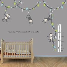 Boys Monkey Growth Chart Wall Decal Height Chart For Wall