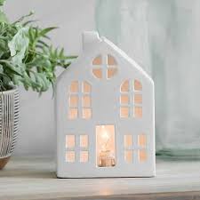 White Ceramic House Night Light From Kirkland S Ceramic Houses Farmhouse Decor Diy Farmhouse Decor
