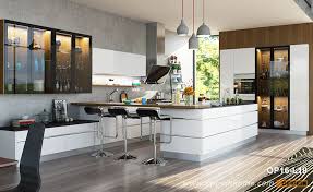 Modern High Gloss White Lacquer Kitchen Cabinet Op16 L19 Oppein The Largest Cabinetry Manufacturer In Asia