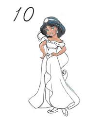 Learn how to draw jasmine from aladdin! Princess Jasmine Drawing Tutorial Step By Step