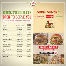 I prefer white corn tortillas and take the edge off of them by heating them in. Update Chili S Outlet Operating Chili S Malaysia Facebook