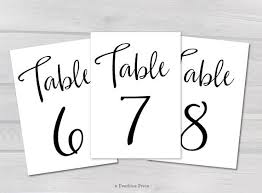 Printable Pdf Table Numbers 1 50 Available In 4x6 5x7 Black Modern Calligraphy Wedding Decor Signs By Everblue Pre Table Numbers Black Table Wedding Table