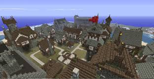 Large medieval village or city minecraft building inc. Medieval Minecraft City Minecraft Medieval Minecraft Medieval Village Town Layout